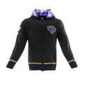 Knicks Shadow Legacy Full Zip Knit Sweater with Chenille Applique Embroidery - Black
