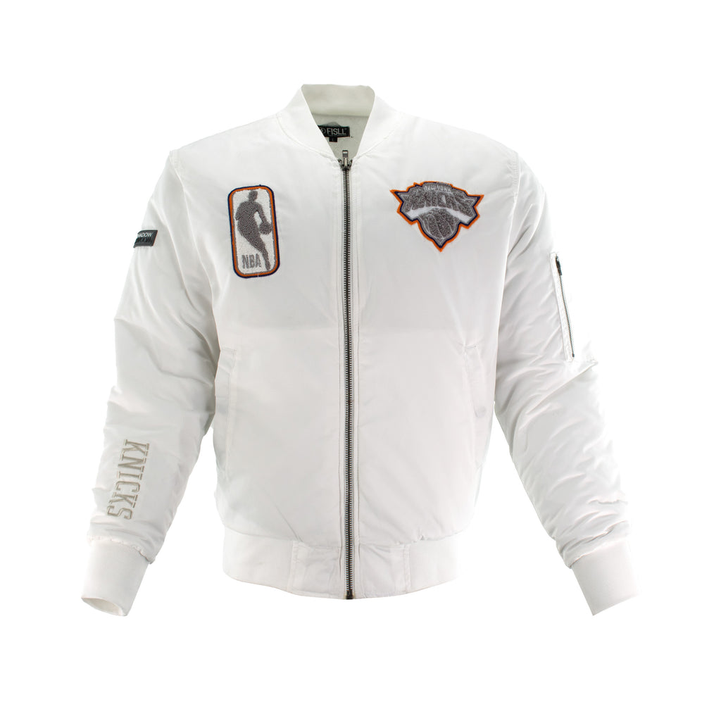 Knicks Shadow Coaches Flight Jacket - White