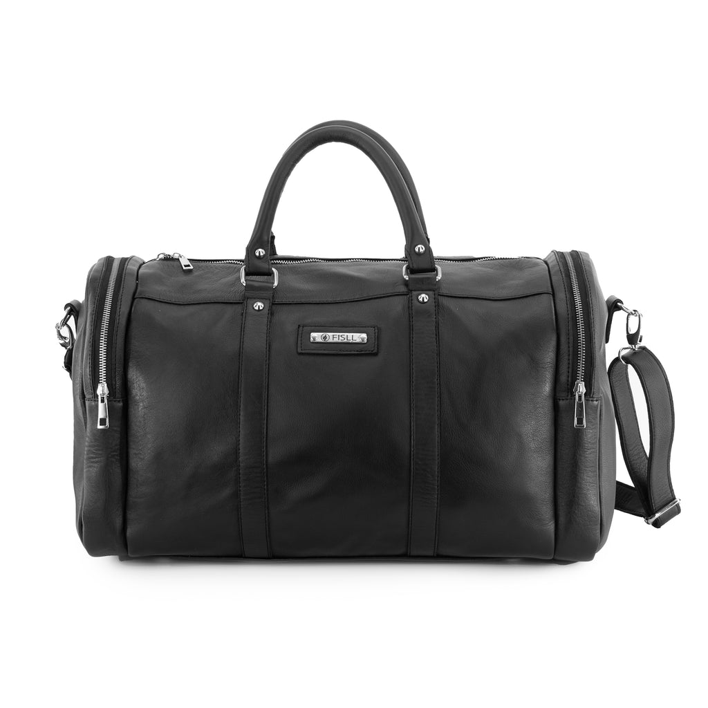 FISLL Leather Duffle Bag - Black