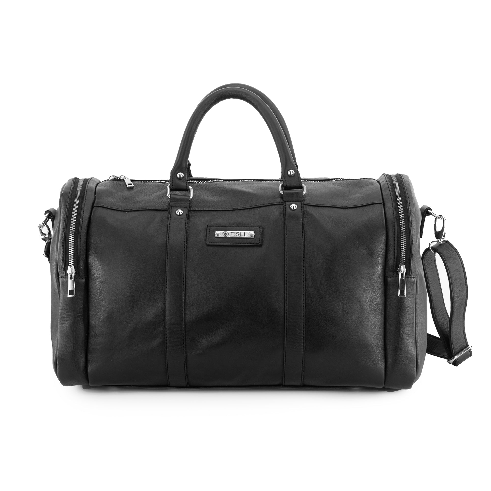 FISLL Leather Duffle Bag - Black