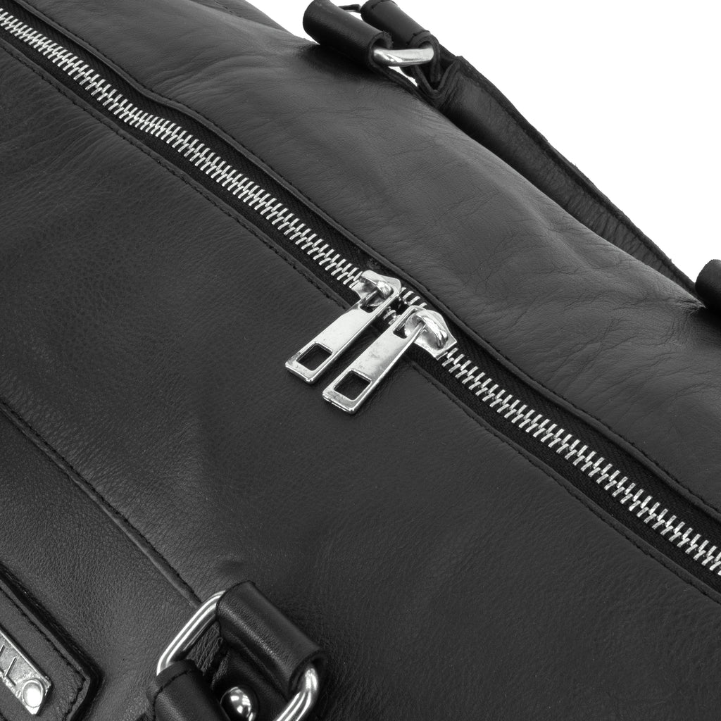 FISLL Leather Duffle Bag - Black