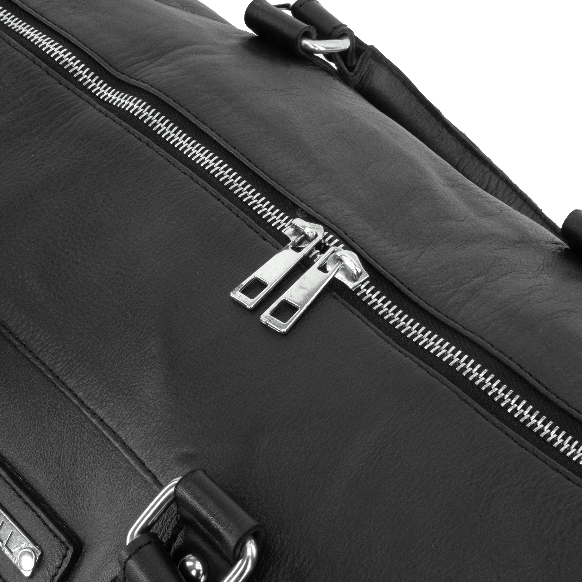 FISLL Leather Duffle Bag - Black