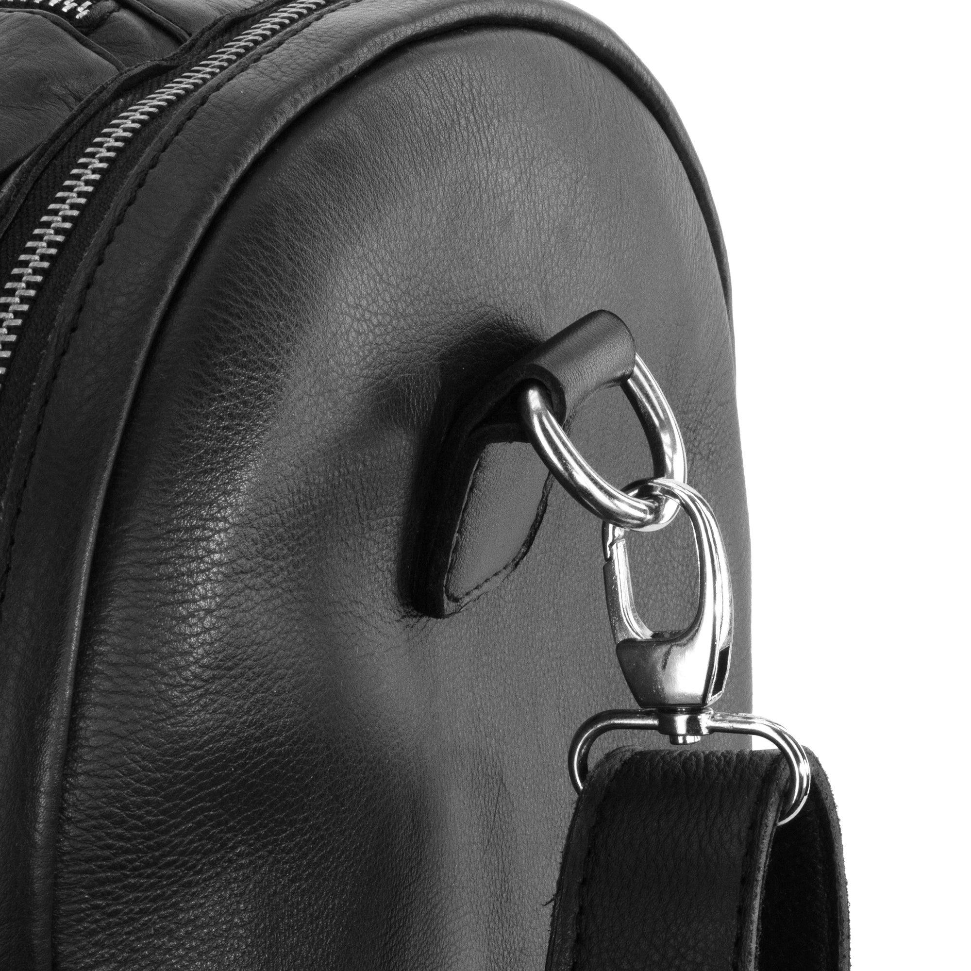 FISLL Leather Duffle Bag - Black
