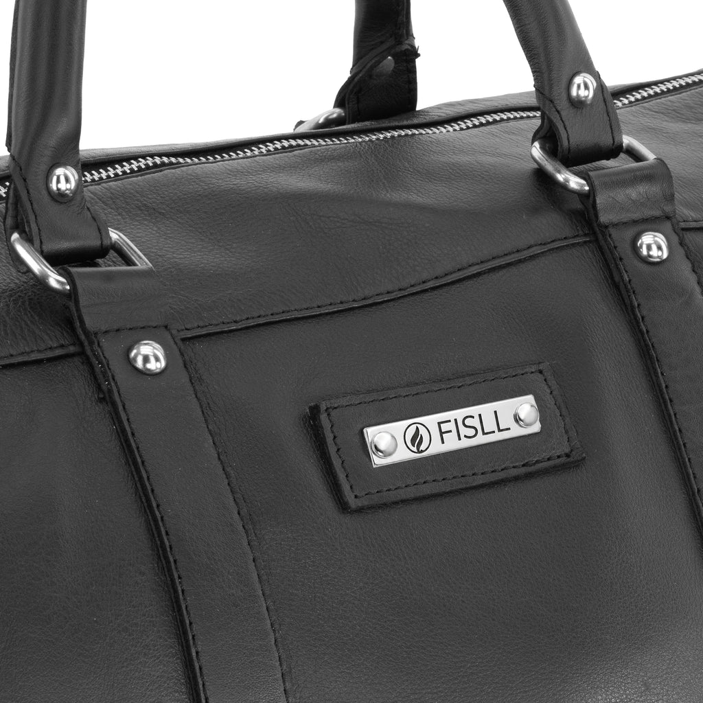 FISLL Leather Duffle Bag - Black