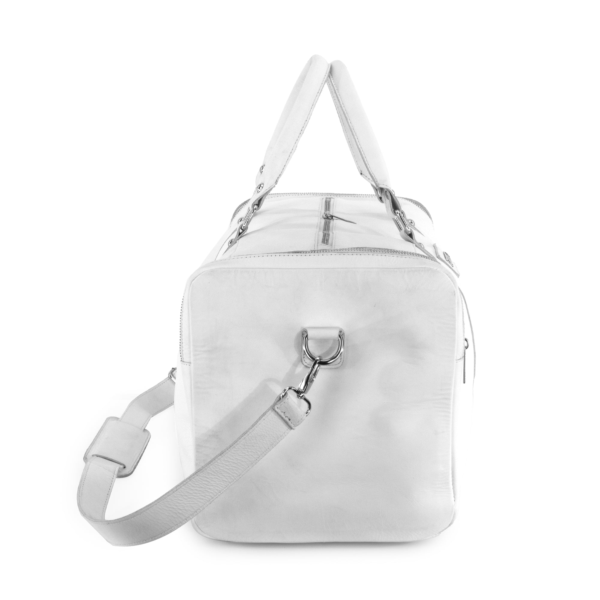 FISLL Leather Duffle Bag - White