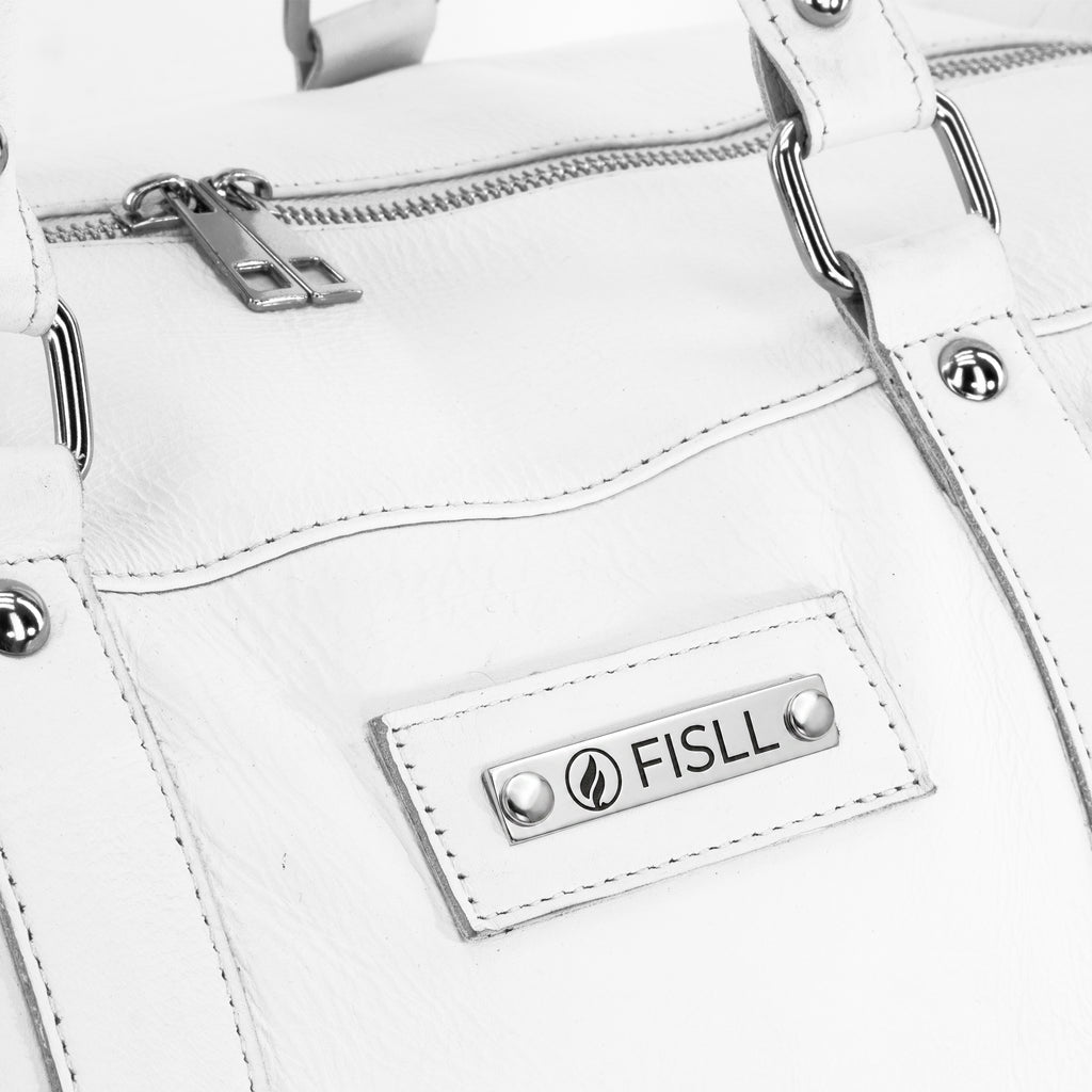 FISLL Leather Duffle Bag - White