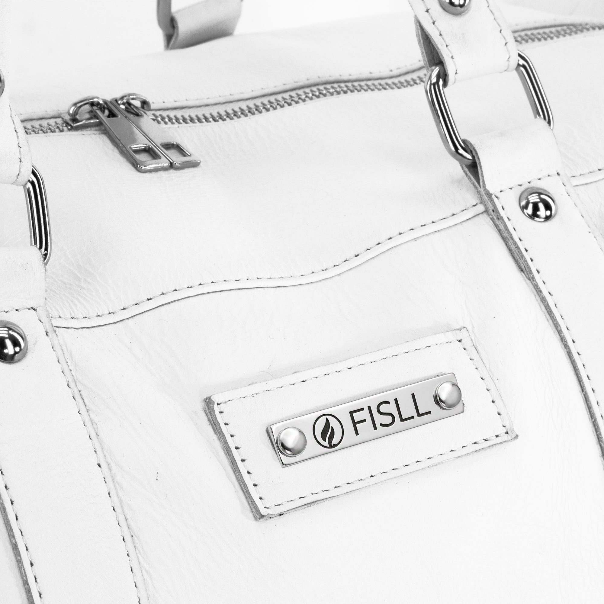 FISLL Leather Duffle Bag - White