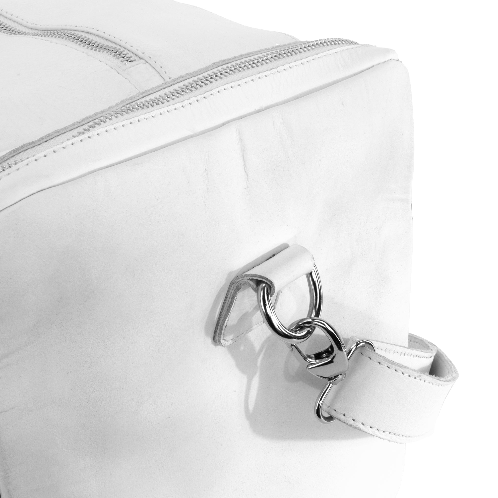 FISLL Leather Duffle Bag - White
