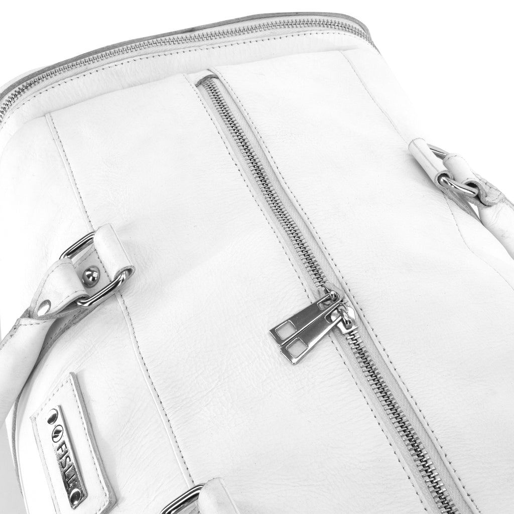 FISLL Leather Duffle Bag - White