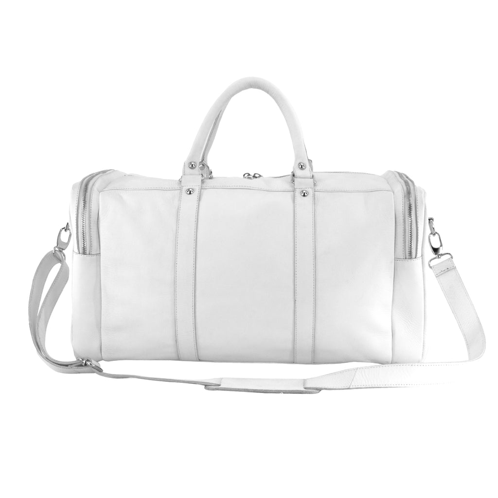 FISLL Leather Duffle Bag - White