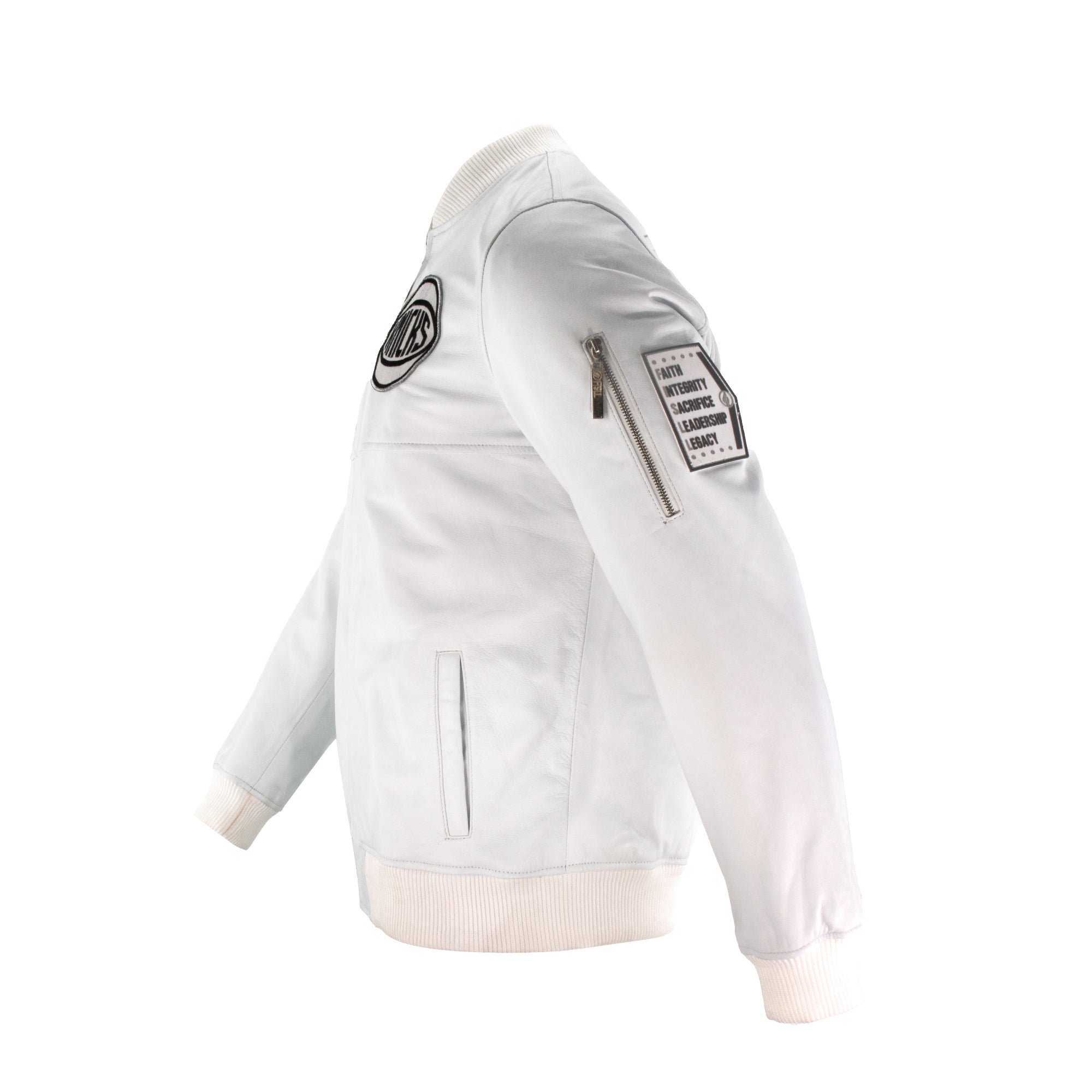 PRE-ORDER! Knicks Shadow Legacy  Leather Jacket - White