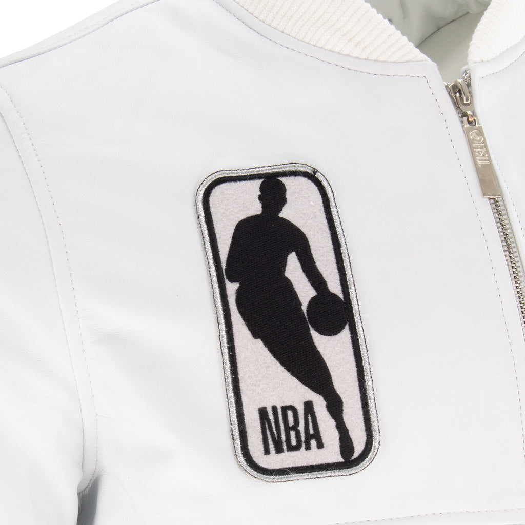 PRE-ORDER! Knicks Shadow Legacy  Leather Jacket - White