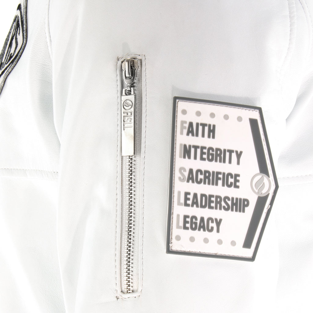 PRE-ORDER! Knicks Shadow Legacy  Leather Jacket - White