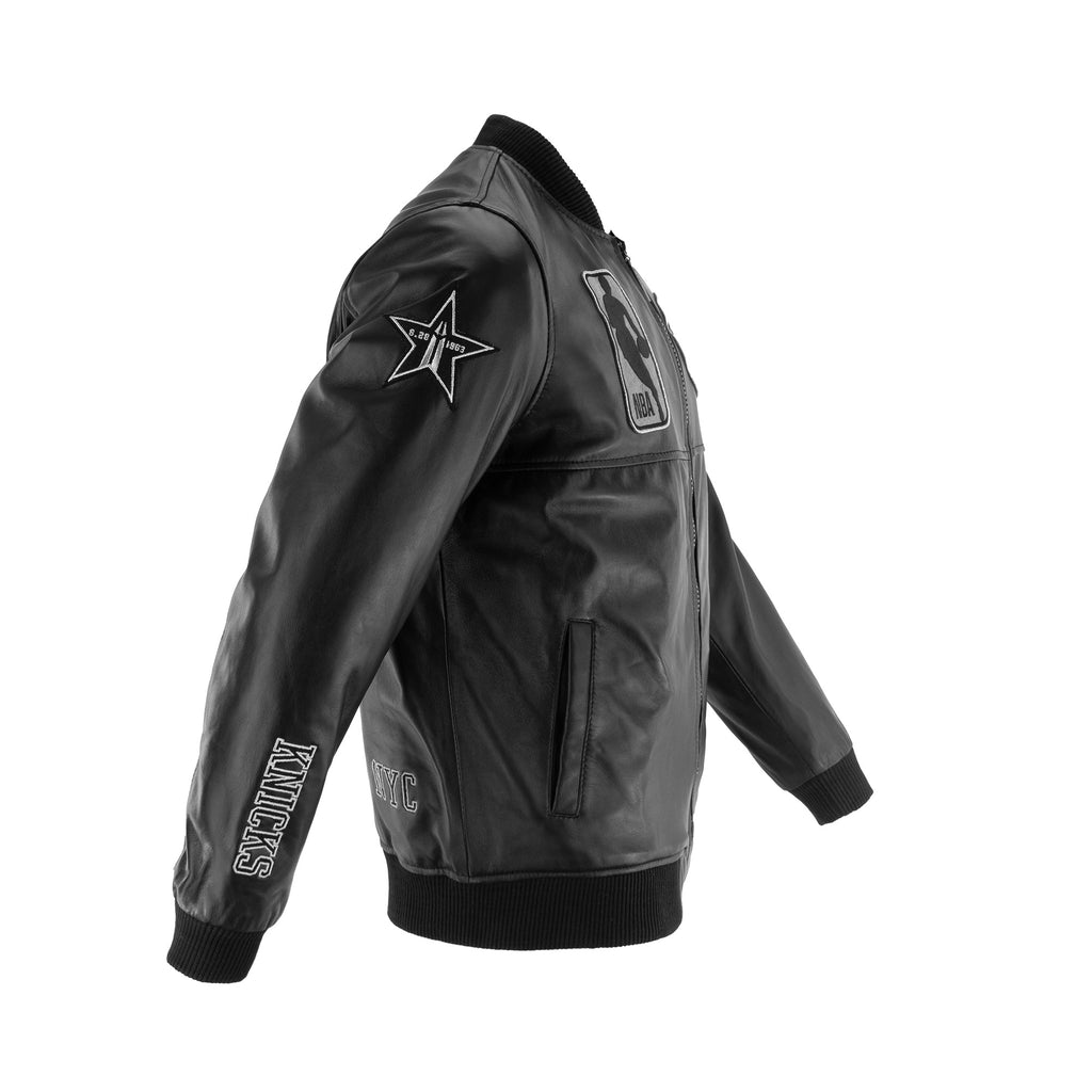 PRE-ORDER! Knicks Shadow Legacy  Leather Jacket - Black