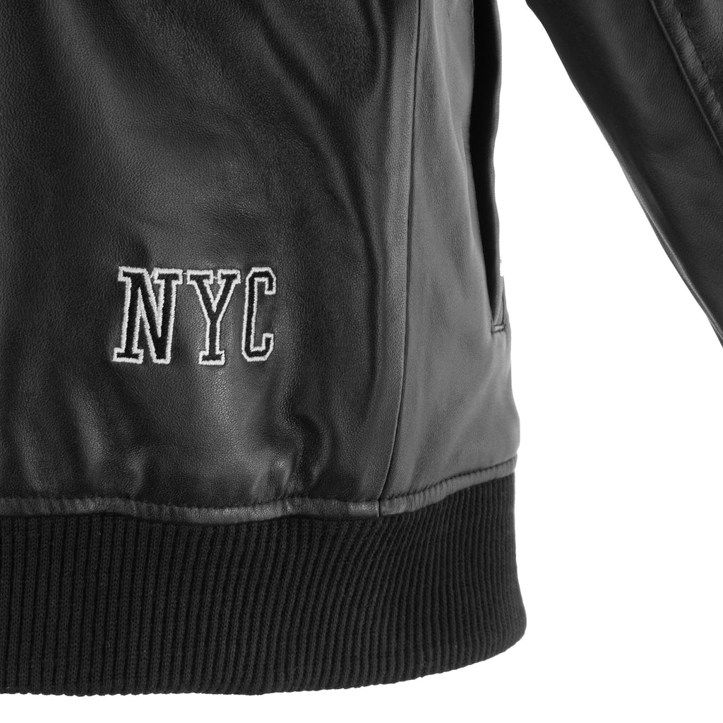 PRE-ORDER! Knicks Shadow Legacy  Leather Jacket - Black