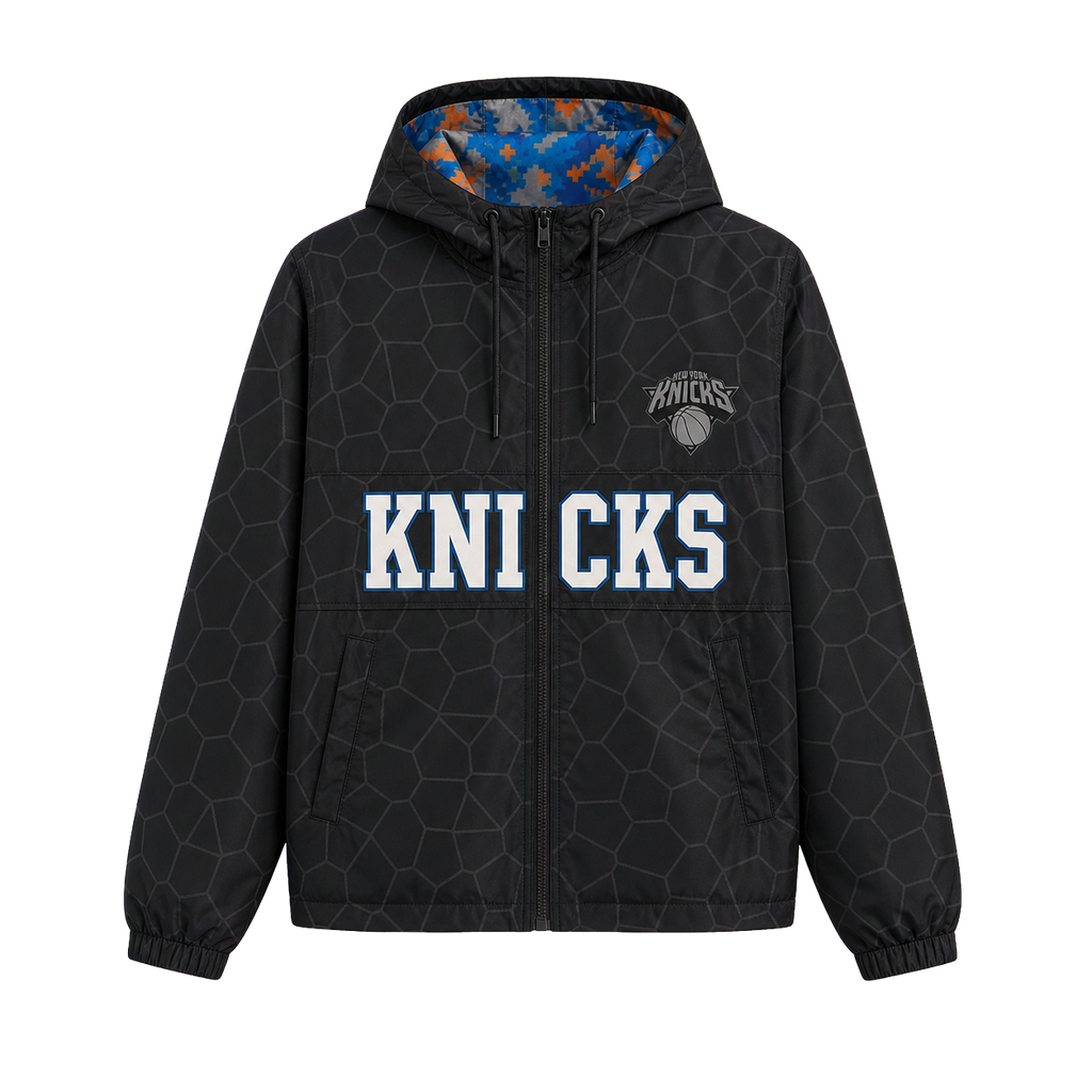 Knicks Shadow  Legacy Digi Camo Print Windbreaker - Black