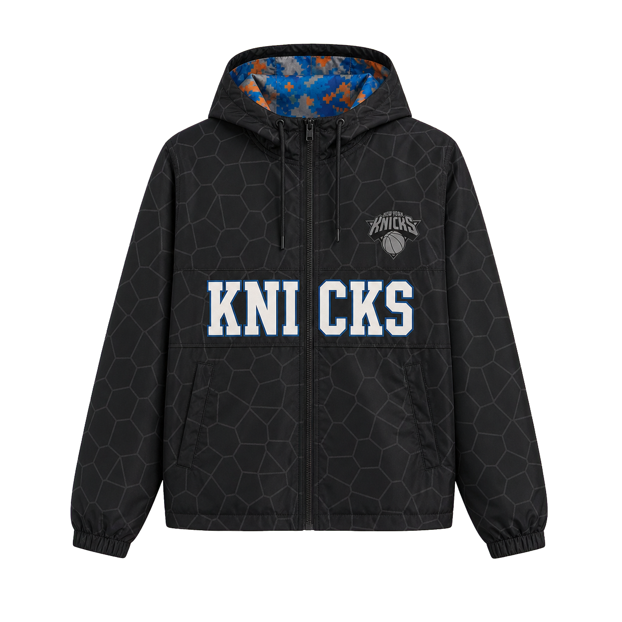 Knicks Shadow  Legacy Digi Camo Print Windbreaker - Black