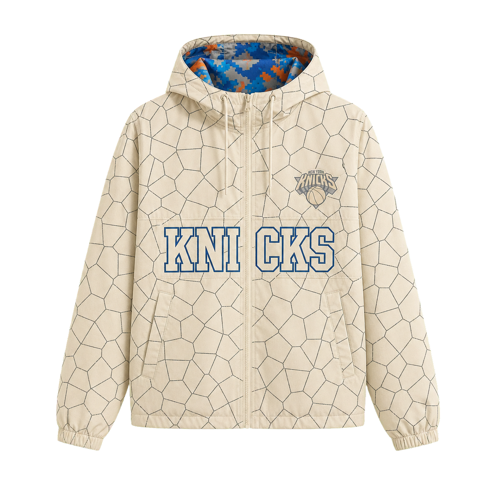 Knicks Shadow  Legacy Digi Camo Print Windbreaker - Cream