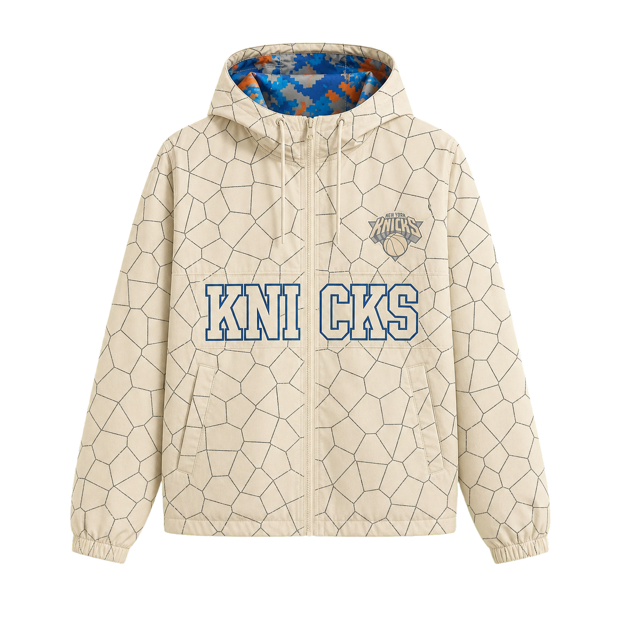 Knicks Shadow  Legacy Digi Camo Print Windbreaker - Cream